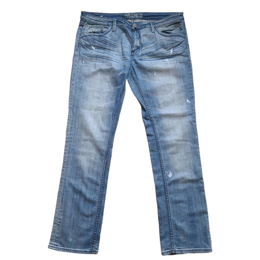 PEPE Jeans London Straight Leg Jeans Rhinestone Flap Pocket